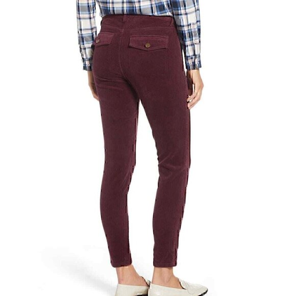 NEW NWOT CASLON NORDSTROM Corduroy Utility Pants Burgundy Maroon Red PETITE 27P - Picture 4 of 13